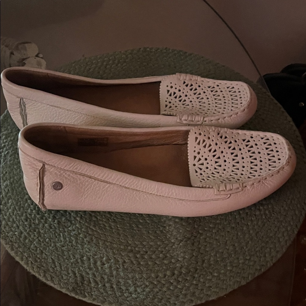 UGG Women's Cream Laser-Cut Leather Loafers